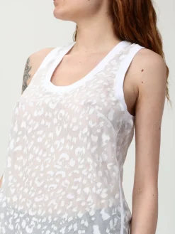 Top in cotone e seta Pinko animalier