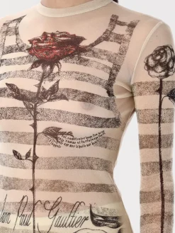 Top Jean Paul Gaultier in jersey stampato