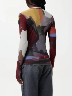 Top JW Anderson in jersey con stampa astratta