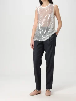 Top Lorena Antoniazzi in tessuto paillettato