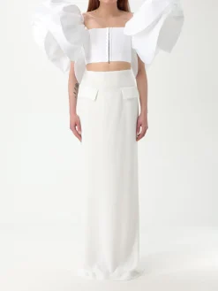 Top Monot in crepe con maxi rouches