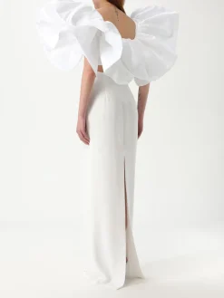 Top Monot in crepe con maxi rouches