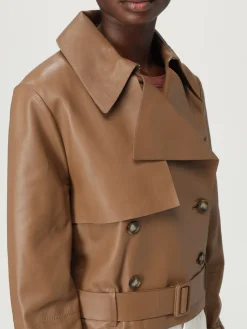 Trench doppiopetto Boss in pelle