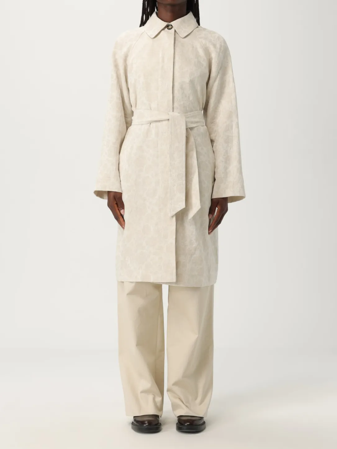 Trench jacquard damascato in lino e cotone Peuterey