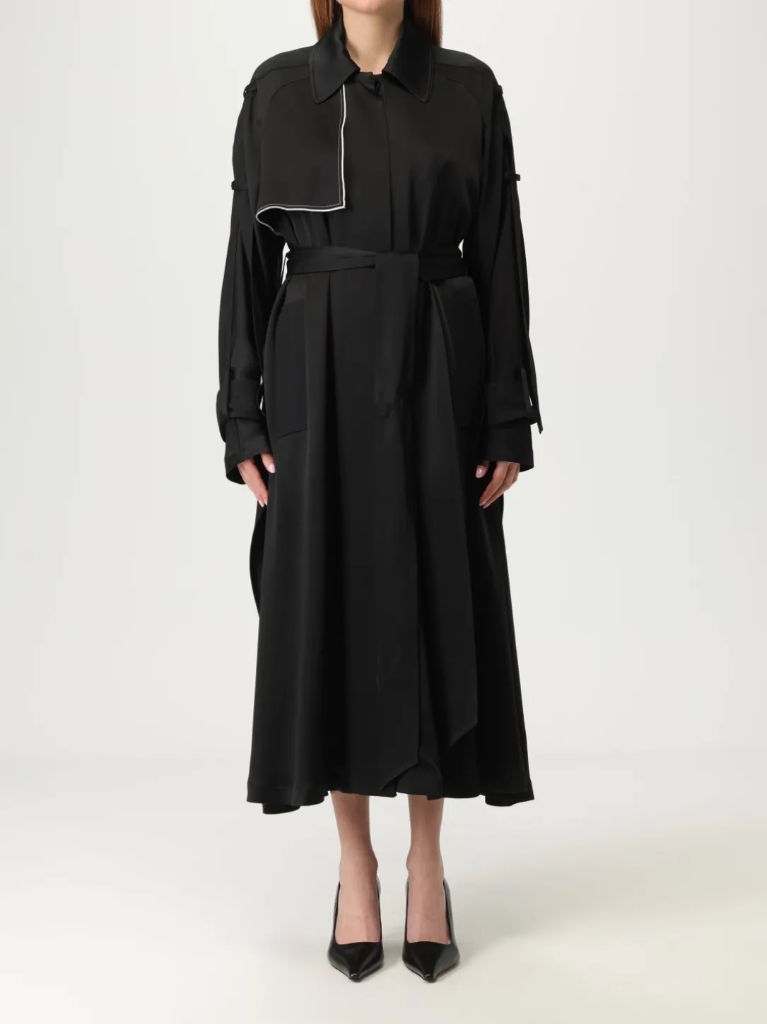 Trench lungo in misto viscosa Victoria Victoria Beckham