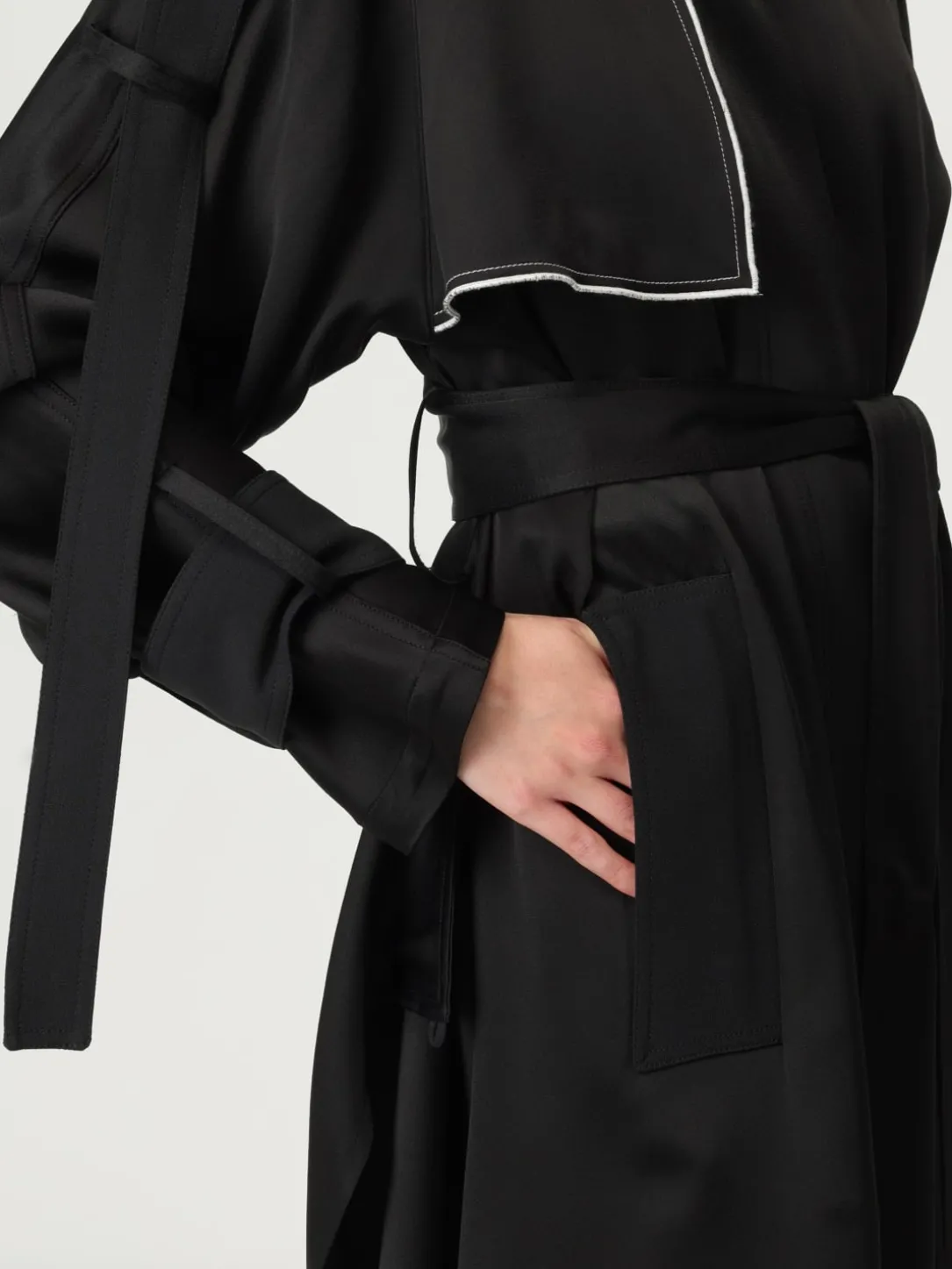 Trench lungo in misto viscosa Victoria Victoria Beckham