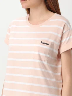 T-shirt a righe con logo Barbour