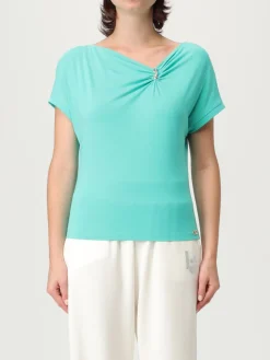 T-shirt a v Liu Jo in jersey di cotone