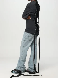 T-shirt Balenciaga in cotone con fettucce intrecciate