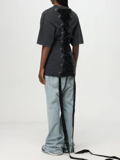 T-shirt Balenciaga in cotone con fettucce intrecciate