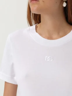 T-shirt basic con logo DG ricamato Dolce & Gabbana
