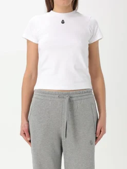 T-shirt basic in cotone con logo McQueen