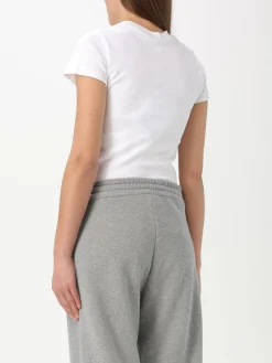 T-shirt basic in cotone con logo McQueen