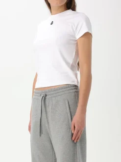 T-shirt basic in cotone con logo McQueen