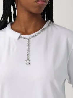 T-shirt basic in cotone Sportmax con catena