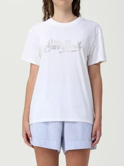 T-shirt basic MC2 Saint Barth in cotone con logo di strass