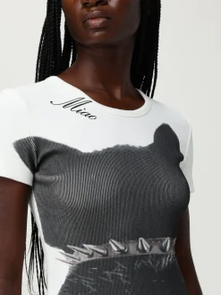 T-shirt Blumarine in cotone stretch con stampa grafica