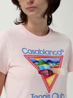 T-shirt Casablanca in cotone organico con stampa logo