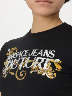 T-shirt crop con logo Versace Jeans Couture