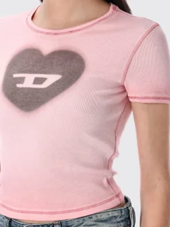 T-shirt Diesel in cotone con stampa Oval D