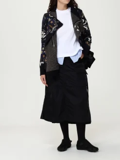 T-shirt double-layer Sacai in cotone con inserti a righe