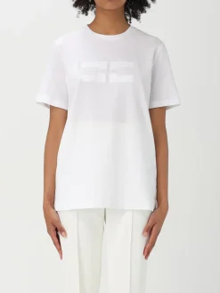 T-shirt Elisabetta Franchi in cotone con logo ricamato