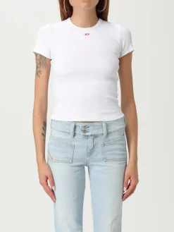 T-shirt in cotone a coste Oval D Diesel