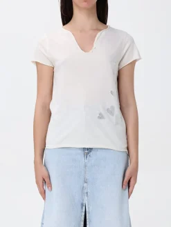T-shirt in cotone con cuori di strass Zadig & Voltaire