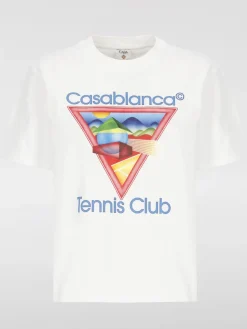 T-shirt in cotone con logo Tennis Club Casablanca