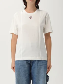 T-shirt in cotone con logo Pinko