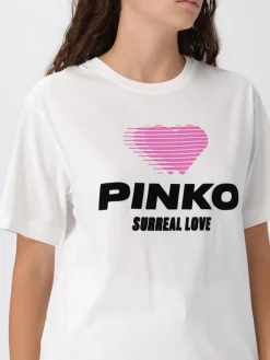 T-shirt in cotone con logo Pinko