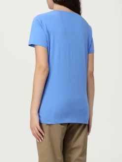 T-shirt in cotone con logo di strass Liu Jo