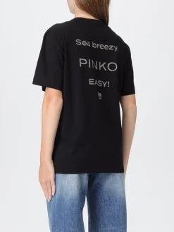 T-shirt in cotone con logo Pinko