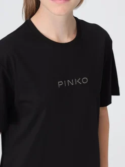 T-shirt in cotone con logo Pinko