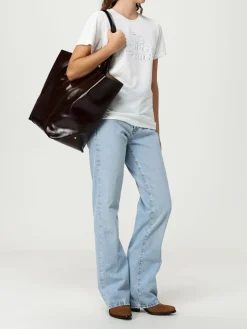 T-shirt in cotone con logo Golden Goose in jersey