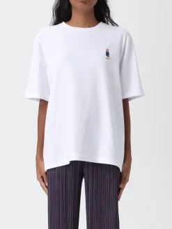 T-shirt in cotone con logo Maison Kitsuné