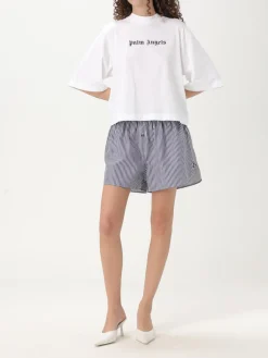 T-shirt in cotone con logo Palm Angels