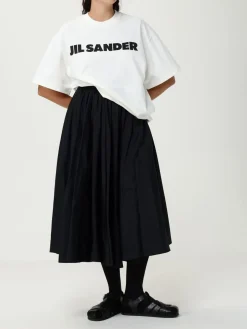 T-shirt in cotone con logo Jil Sander