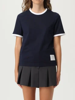 T-shirt in cotone con logo Thom Browne