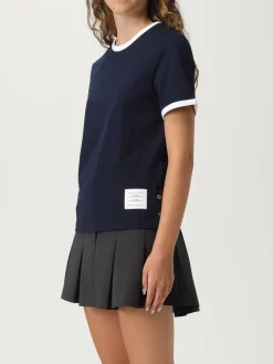 T-shirt in cotone con logo Thom Browne