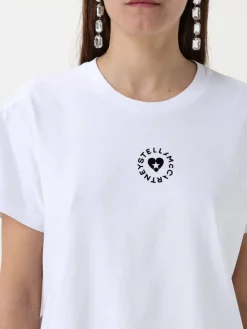 T-shirt in cotone con logo Stella McCartney