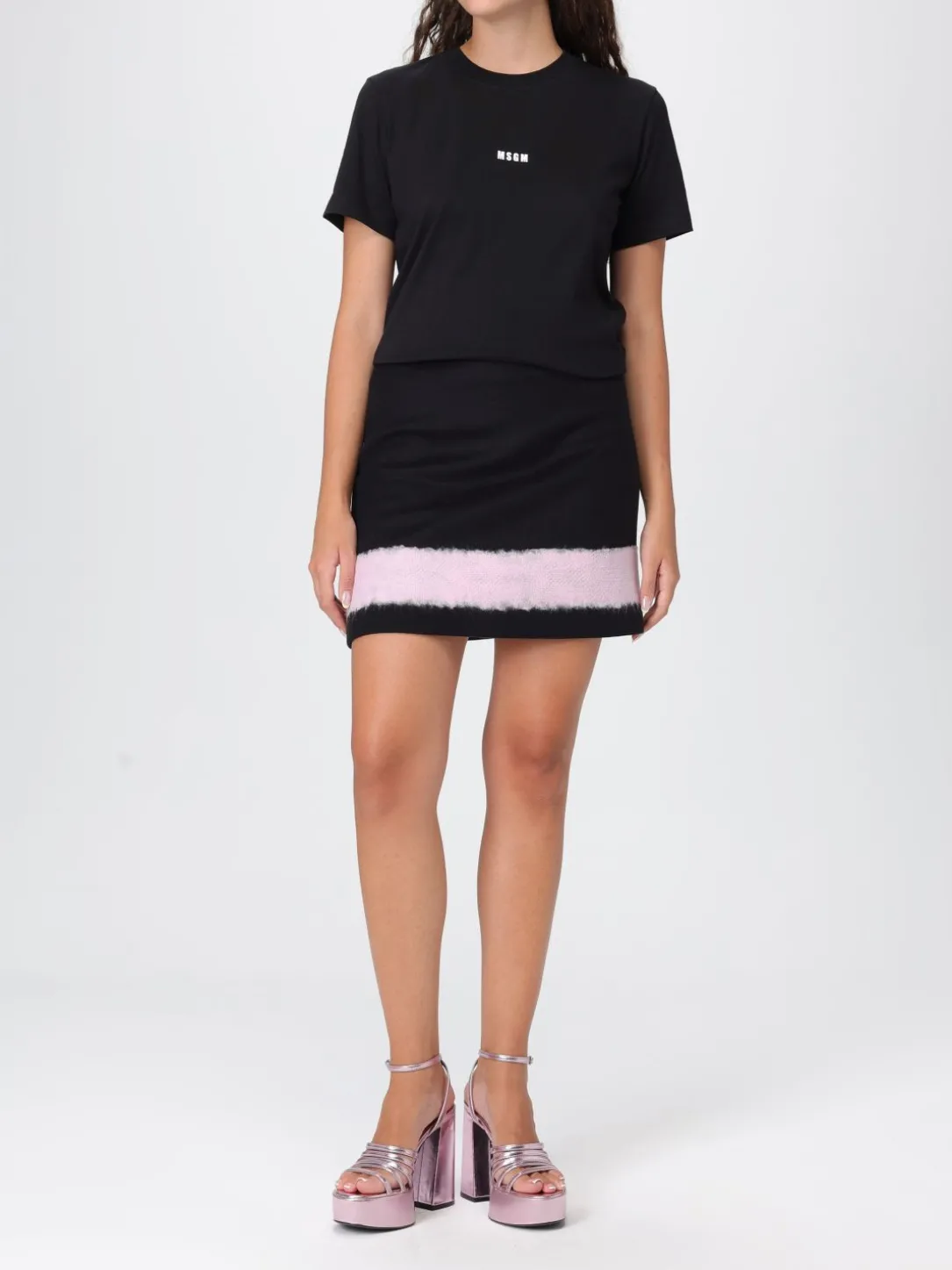 T-shirt in cotone con logo MSGM