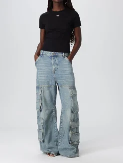 T-shirt in cotone con logo Oval D Diesel