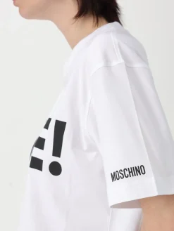 T-shirt in cotone con maxi scritta Moschino Couture