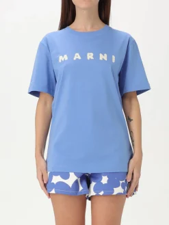 T-shirt in cotone con maxi logo Marni