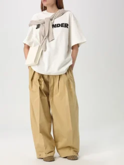 T-shirt in cotone con maxi logo Jil Sander