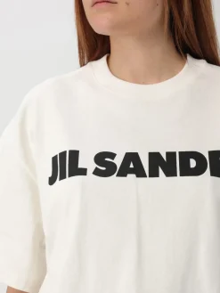 T-shirt in cotone con maxi logo Jil Sander