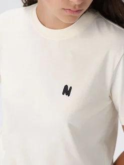 T-shirt in cotone con mini logo MSGM