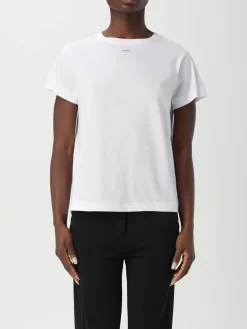 T-shirt in cotone con mini logo Pinko