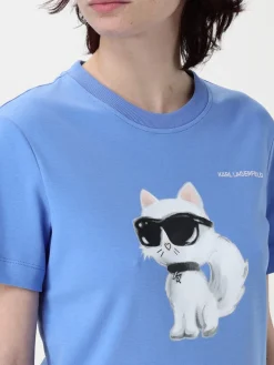 T-shirt in cotone con stampa Gatto Karl Karl Lagerfeld